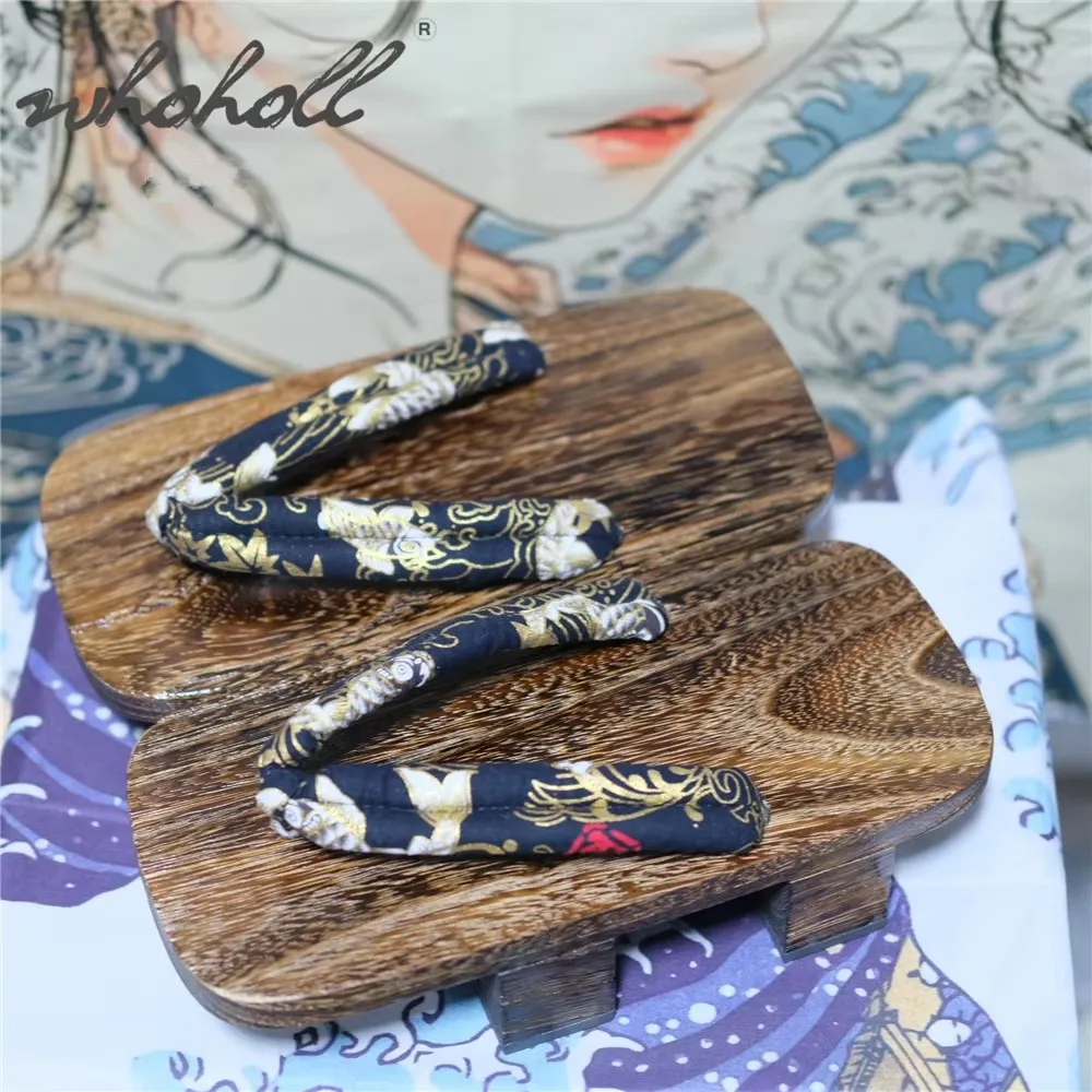 Unisex Japanese Two-teeth Thick Platform Wooden Geta 2026 NEW Summer Man Women Slippers Cosplay Shoes Flip Flops Clogs Sandals