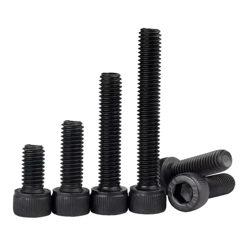 Vite M6 M8 M10 M12 ~ M20 Passo 0.75/1.0/1.25/1.5mm Nero Filettatura Fine Grado 12.9 Acciaio al carbonio Vite a esagono incassato Bullone a brugola