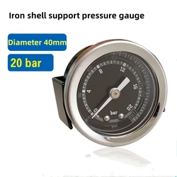 0-20bar Circular Groove Iron Shell Bracket Pressure Gauge Coffee Machine High-temperature Steam Pressure Gauge