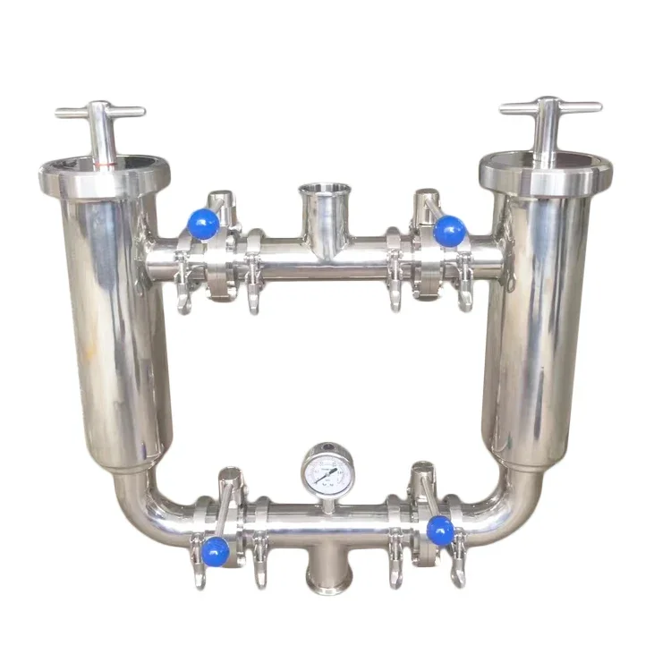 

Sanitary Stainless Steel Juice Milk Water Angle Straight Duplex Pipe Line Strainer Filter