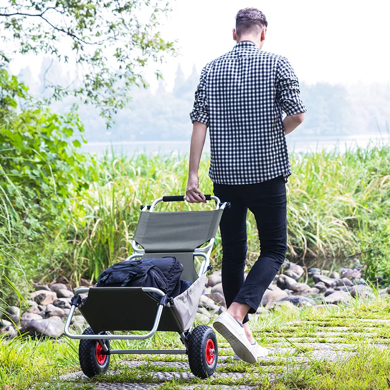 Campervan Folding trolley Outdoor light camera truck Small trailer Fishing truck Black pit trolley