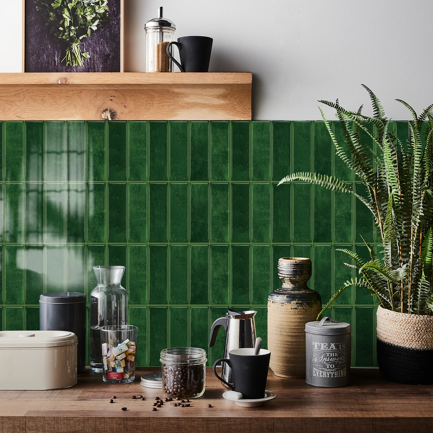 6-Piece Imitation Ceramic Tile Wall Stickers, Suitable for Bedroom, Living Room, Kitchen, and Home Decoration Wall Renovation.