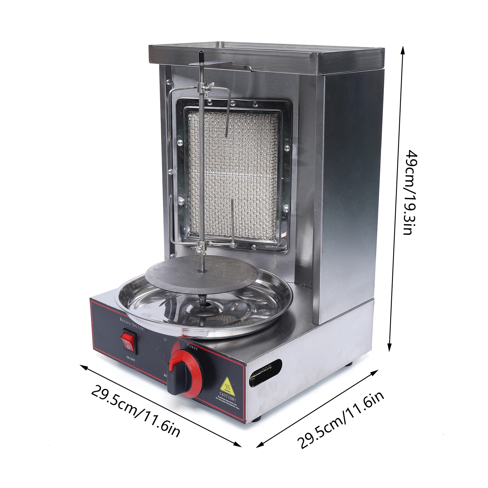Gás Vertical Broiler Shawarma Machine, Spinning Doner Kebab Gyro Grill Machine