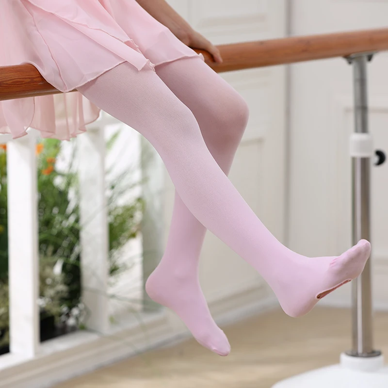 Ballet Dance meia-calça com furo para mulheres e meninas, estilo passo, meias de transição, bebê, infantil, primavera, outono