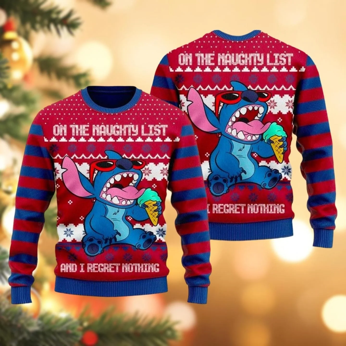 الخريف/الشتاء سلسلة ديزني عيد الميلاد غرزة الكرتون 3D المطبوعة الكبار والأطفال جولة الرقبة هوديي أزياء الوالدين ملابس الطفل #2