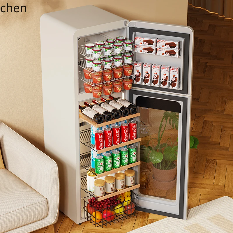 ZML Wine Cabinet Office Household Double Temperature Ice Bar Embedded Frozen Beverage Refrigerator