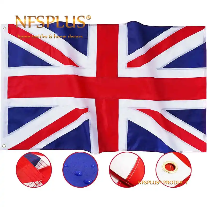 

Double Sides British Flag UK Union Jack 90x150cm Oxford Nylon Stitched United Kingdom Great Britain Flags Banners Decoration