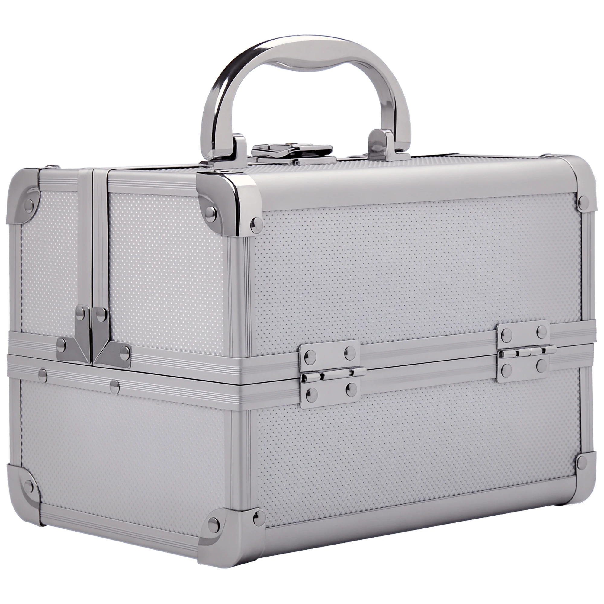 

Профессиональный кейс для макияжа HOMCOM, портативный косметический кейс с 3-уровневыми поддонами, зеркалом, 2 ключами для хранения украшений, маникюра, путешествий