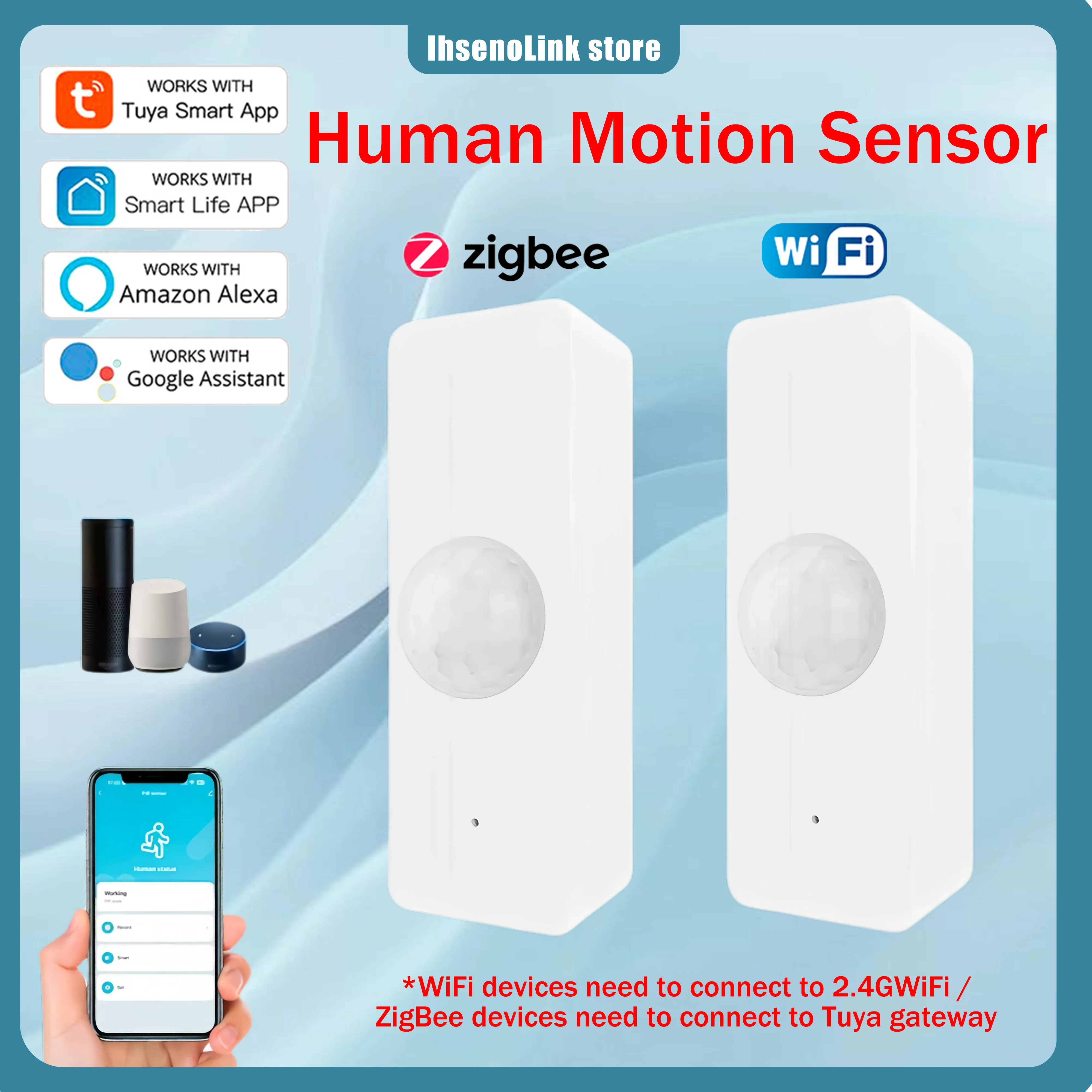 Tuya WiFi Zigbee PIR Motion Sensor Smart Home Human Body Infrared Detector Security Smart Life Works With Alexa Google Home