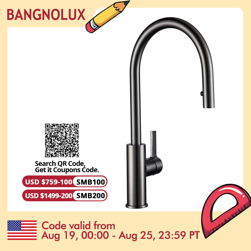 Single handle Pull Out Kitchen Faucet Brushed Gunmetal Matt Black Rotation Kitchen Hot and cold water Sink Taps Kitchen Faucet