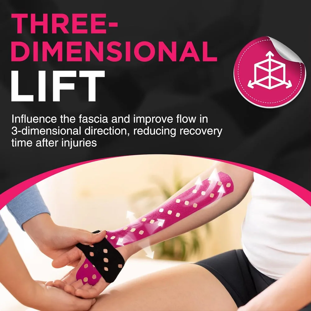4 Rollen perforiertes Kinesiologie-Tape für empfindliche Haut, atmungsaktiver, elastisches Sportband zur Schmerzlinderung und zur Muskelunterstützung – Detail 3