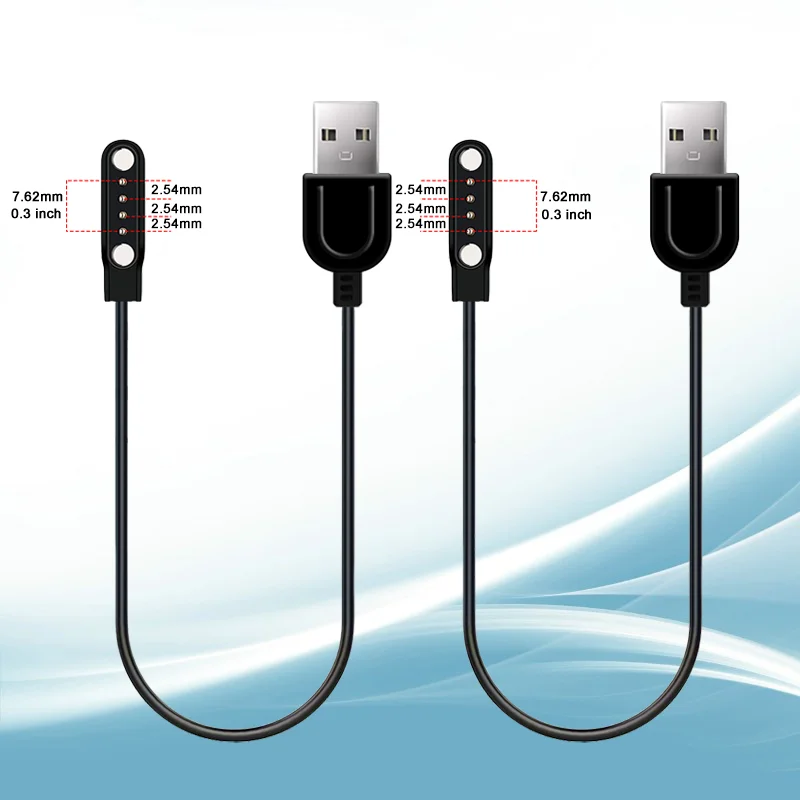 2PCS/Lot 4 Pin 7.62mm Smart Watch Charger Magnetic Charging Cable For Pitch 7.62mm 4Pin Smart Watch