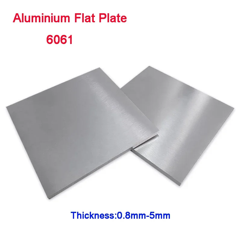 Aluminum Alloy Flat Plate 6061 Aluminium Sheet Thickness 0.8/1/1.2/1.5/2/3/4/5mm 100x100 150x150 200x200 200x300 300x300mm