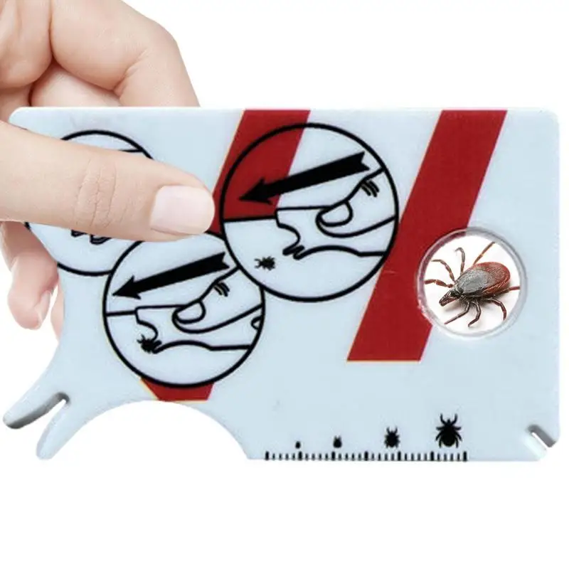 Tick Card With Magnifying Glass Allows Easy Removal Of Ticks Tick Remover For Dogs And Cats With Handy Pocket Size 8.5 X 5.4 X 0