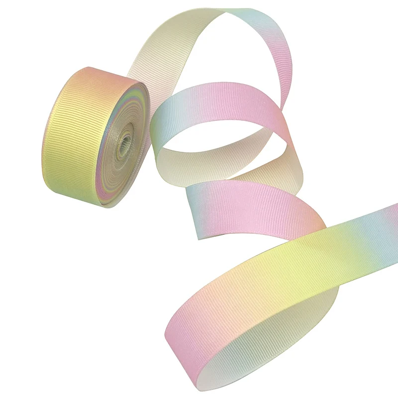 (10 Meter/Roll) 1 "(25Mm) gradiënt Kleur Rainbow Ribbon Grosgrain Omboordsels Diy Decoratie Linten Groothandel