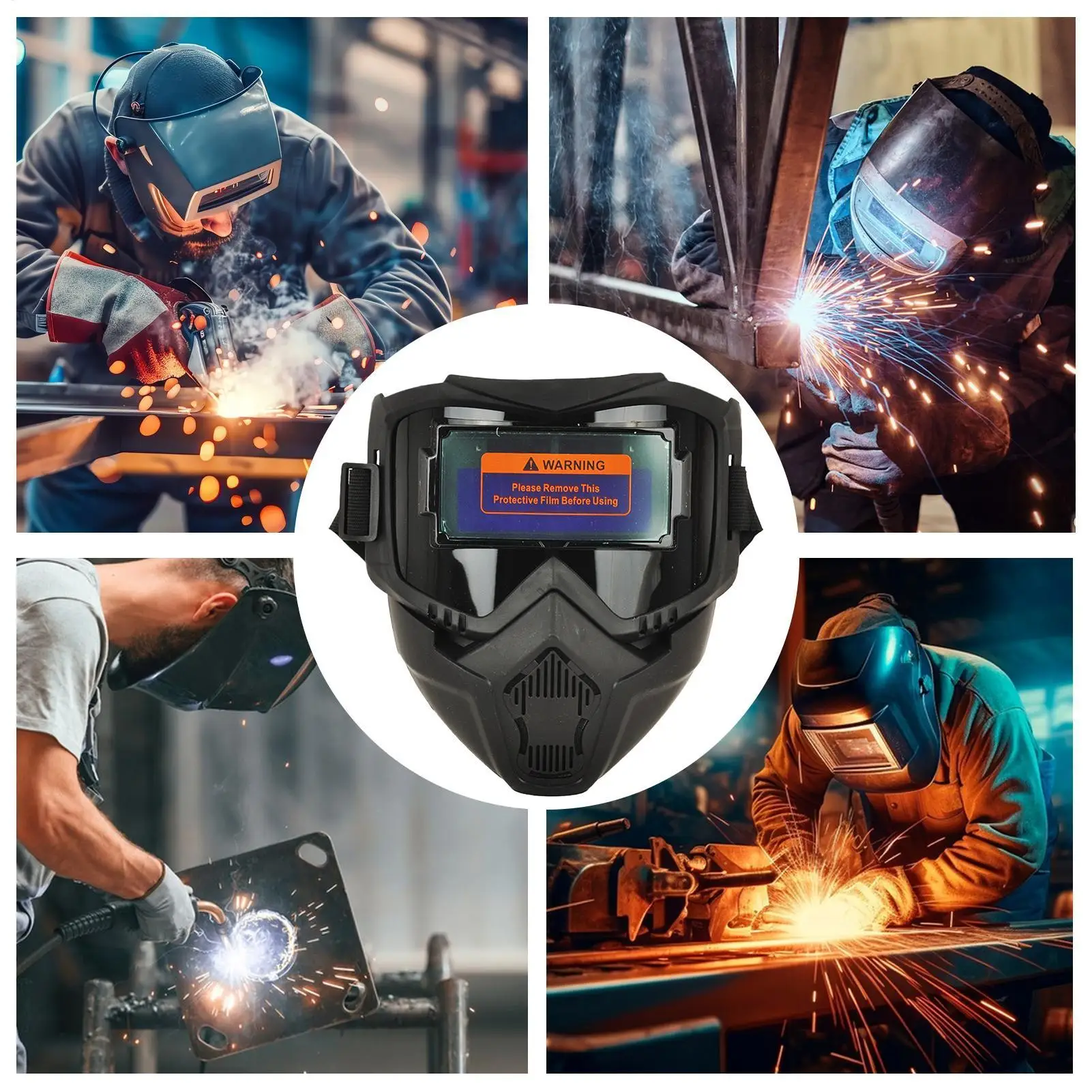 خوذة لحام معدات لحام السيارات سواد قبعة وهج حجب الوجه حامي ل قوس تيغ ميت البناء النجارة #4