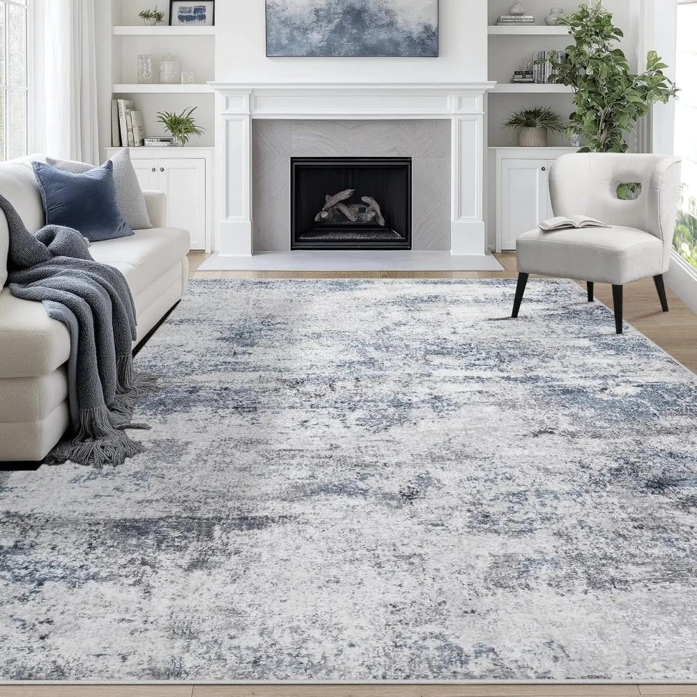 

9x12 Area Rugs for Living Room Washable: Abstract Large Rug for Dining Room Bedroom Carpet Non Slip 9 by 12 Indoor Modern