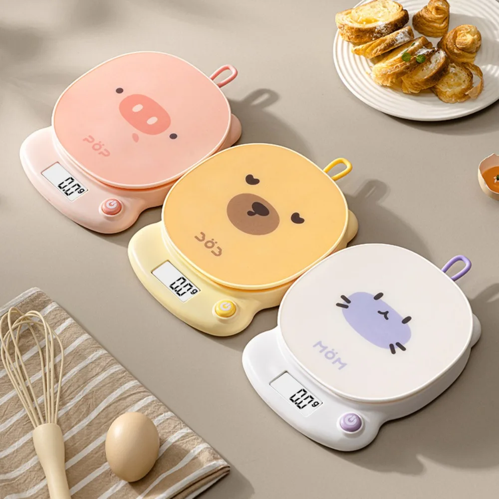 Báscula de cocina de plástico, báscula electrónica portátil multifuncional, práctica báscula Digital alimentada por batería para alimentos, cafetería