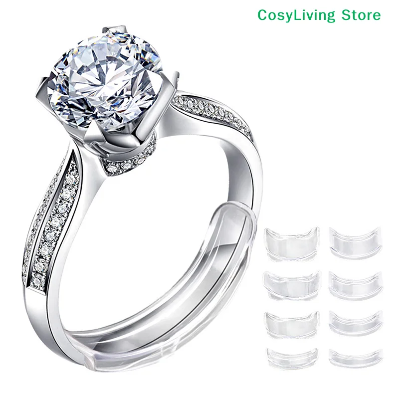 [CL]8 Sizes Invisible Clear Ring Size Adjuster Resizer Loose Rings Reducer Ring Sizer Fit Any Rings Jewelry Tools[CL]