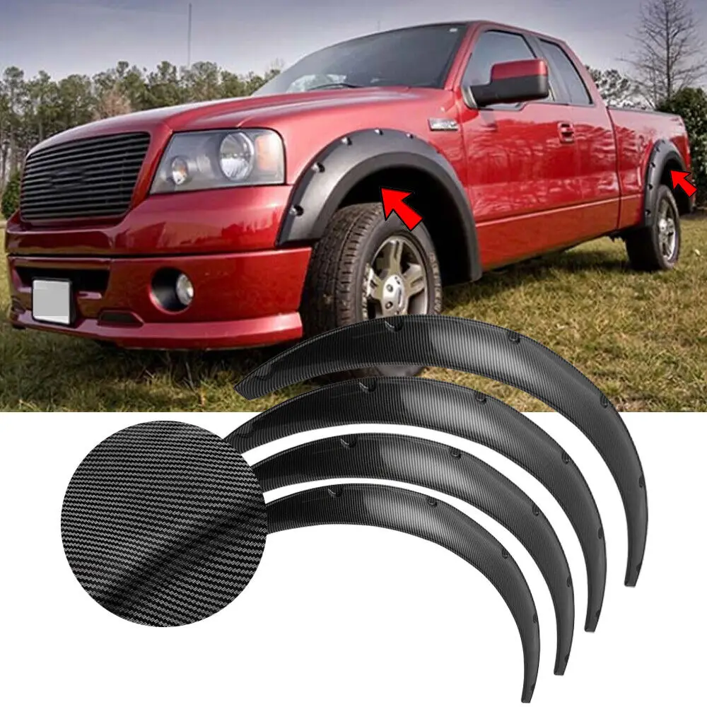 LAICY for Nissan Frontier 1998-2021 Flexible Car Truck Wheel Fender Flares Cover Wide body Kit Mudguard Splash Guard Carbon