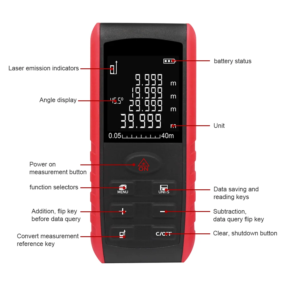 RZ-Distancemètre laser intelligent, mini ruban de mesure, télémètre laser, outils de mesure pour la maison, 50m, 70m, 100m
