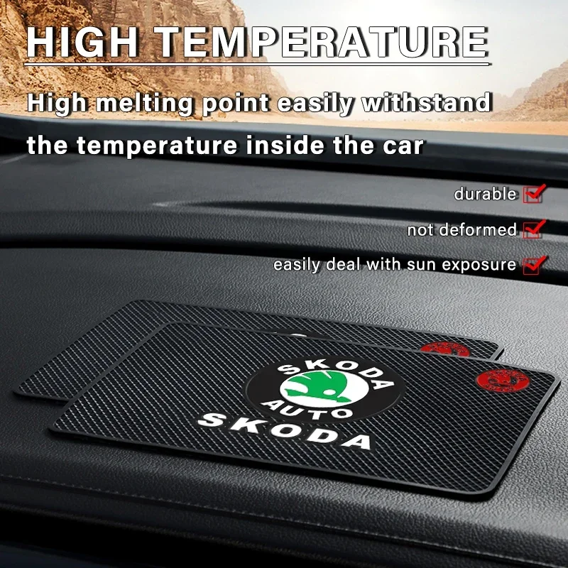 Car mounted anti slip pad Car fixed storage rubber pad For Skoda Octavia Fabia Kamiq Kapoq Kodiaq Rapid SCALA Superb Car Doods