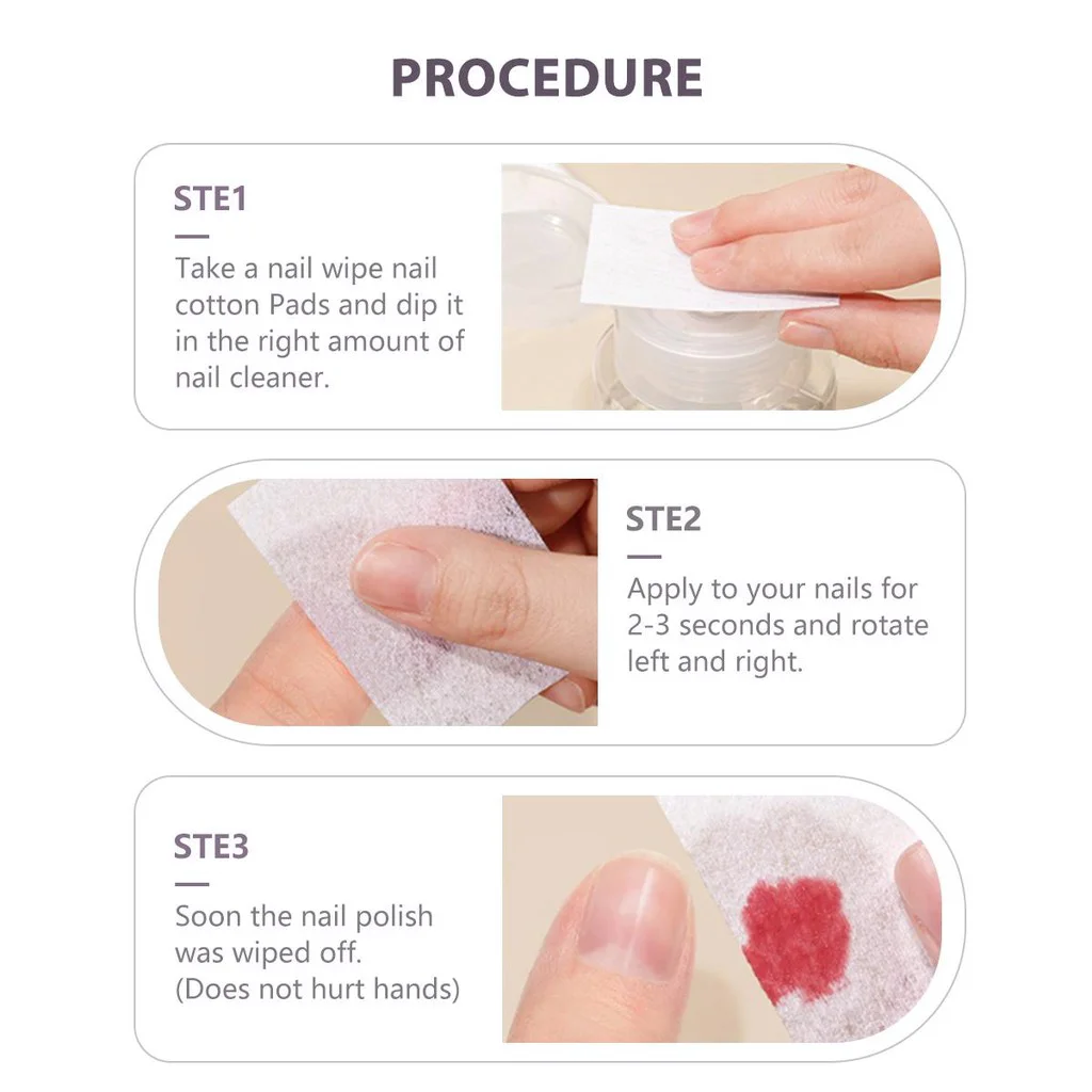 Circa 600 pezzi di cotone Prodotto per unghie senza pelucchi Rimozione gel di cotone per unghie Smalto per unghie in cotone Cotone per unghie