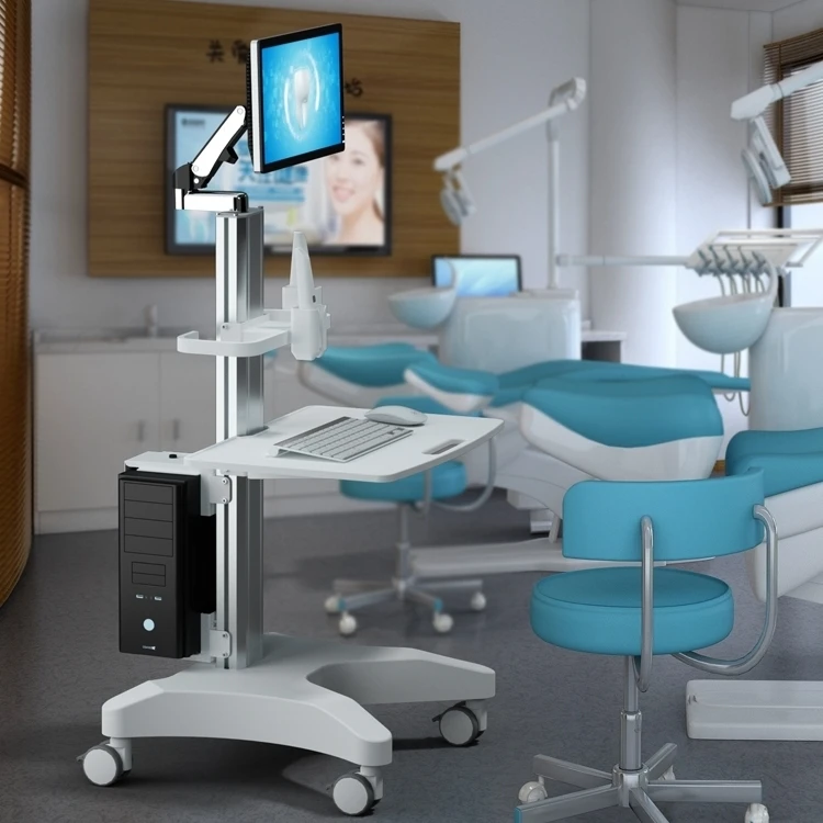 Computer cart medical cart medical trolley dental  clinic hospital stand for oral scanner