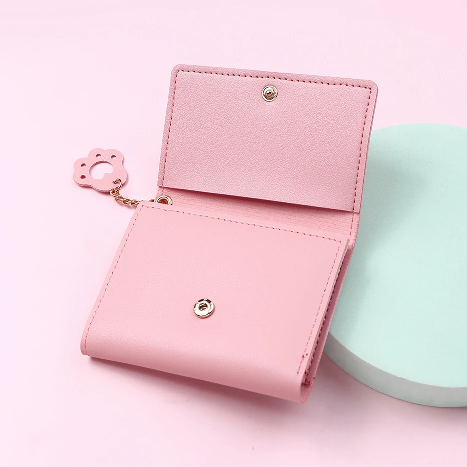 Frauen Nette Katze Brieftasche Weibliche Kleine Kurze PU Leder Geldbörse Damen Karte Halter Geld Tasche Haspe Kreative Mode Brieftasche Mädchen geschenk – Detail 1