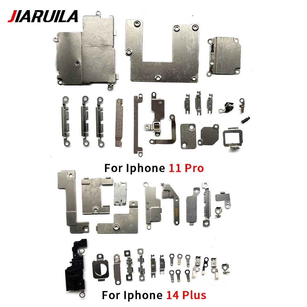 1set Full Set Metal + Screw New For Iphone 11 12 13 14 Pro Max Mini 14 Plus Inner Bracket Accessories Shield Plate Parts