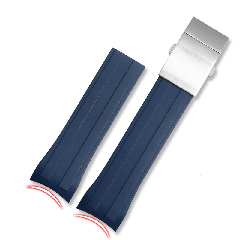 Arc Mouth Rubber Watch Strap For Citizen Blue Angel 2nd Generation jy8078 Men modified Silicone Watch band 22mm Belt Bracelet