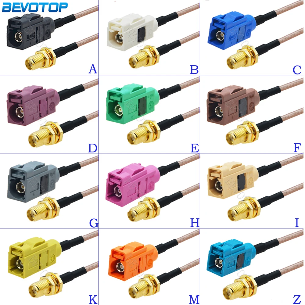 RG316 SMA Female to Fakra A/B/C/D/E/F/G/H/I/K/M/Z Female Connector RG-316 RF Coaxial Cable Pigtail Jumper Radio Extension Cord