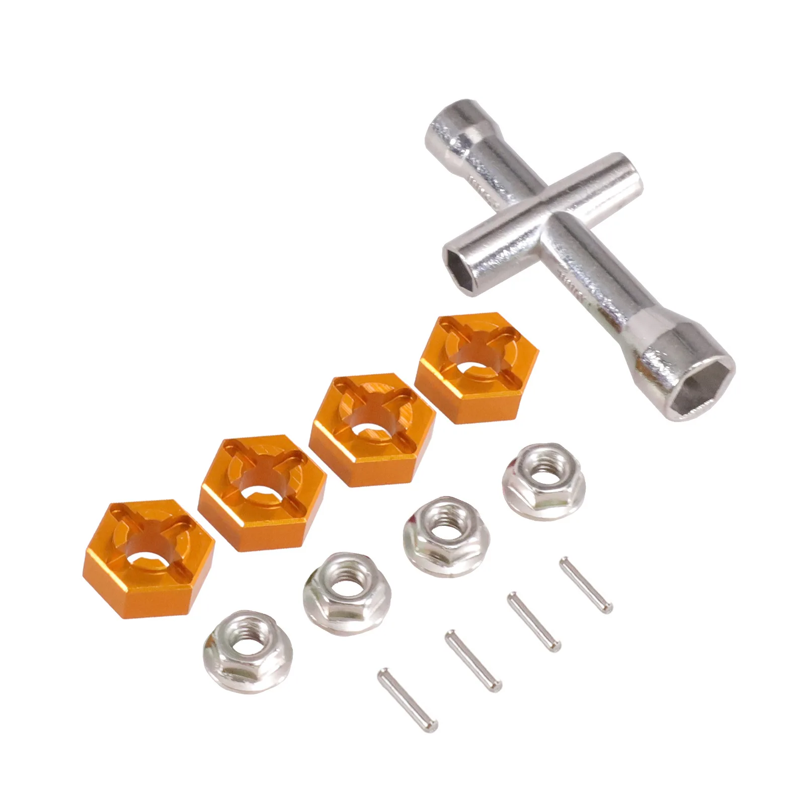 12mm Metal Hex Wheel Hub Combiner with Sleeve Nut Tool for SCY MJX JJRC 1/14 1/16 RC Car