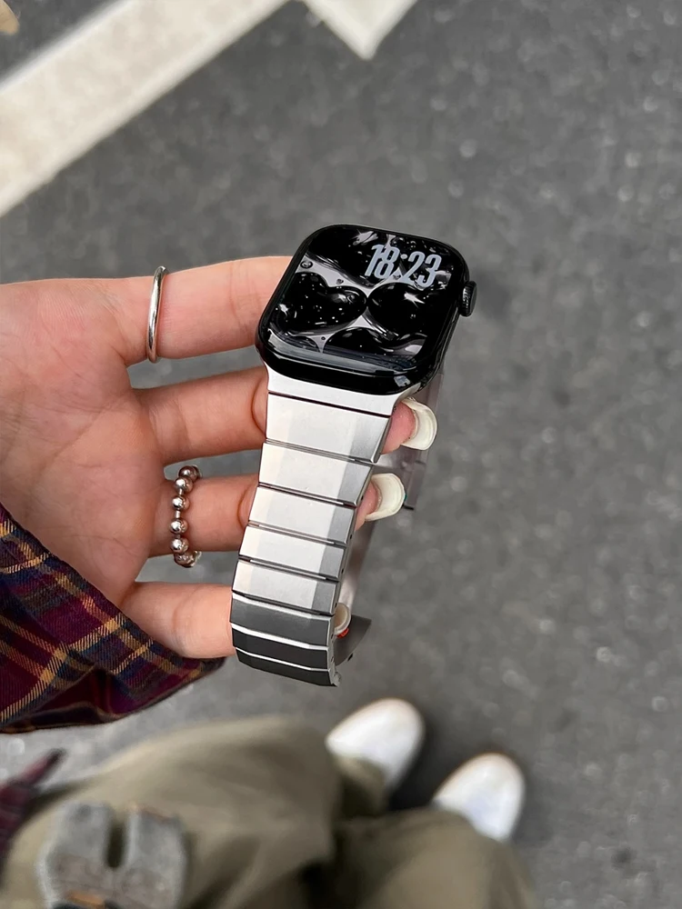 Luksusowy pasek ze stali nierdzewnej do Apple Watch Ultra 2 10 9 8 7 6 5 4 Metalowa bransoleta do iWatch 40mm 41mm 42mm 45mm 46mm 49mm