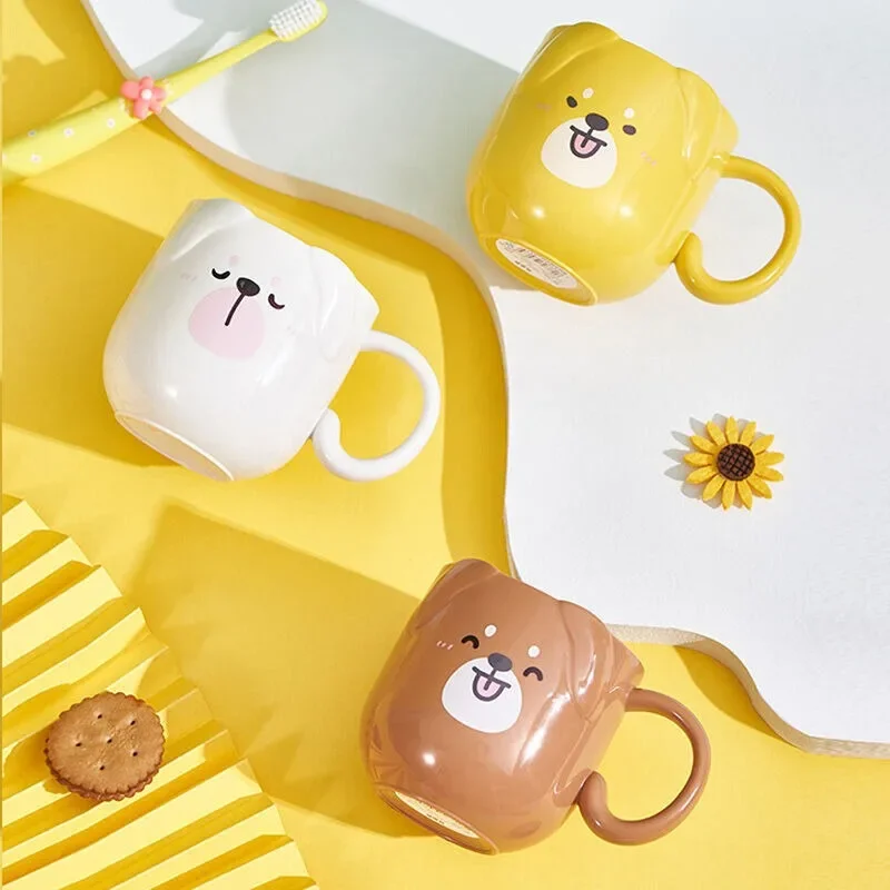 1pcs Children Coffee Cup Cute Cat Mouthwash Toothbrush Mug Smash Resistant Plastic Cups Home Travel Cartoon Thickened Wash Cup