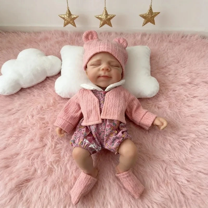 30cm  Reborn Cute Small Doll Pascale  with Rooted Eyelashes Mouth Can Open