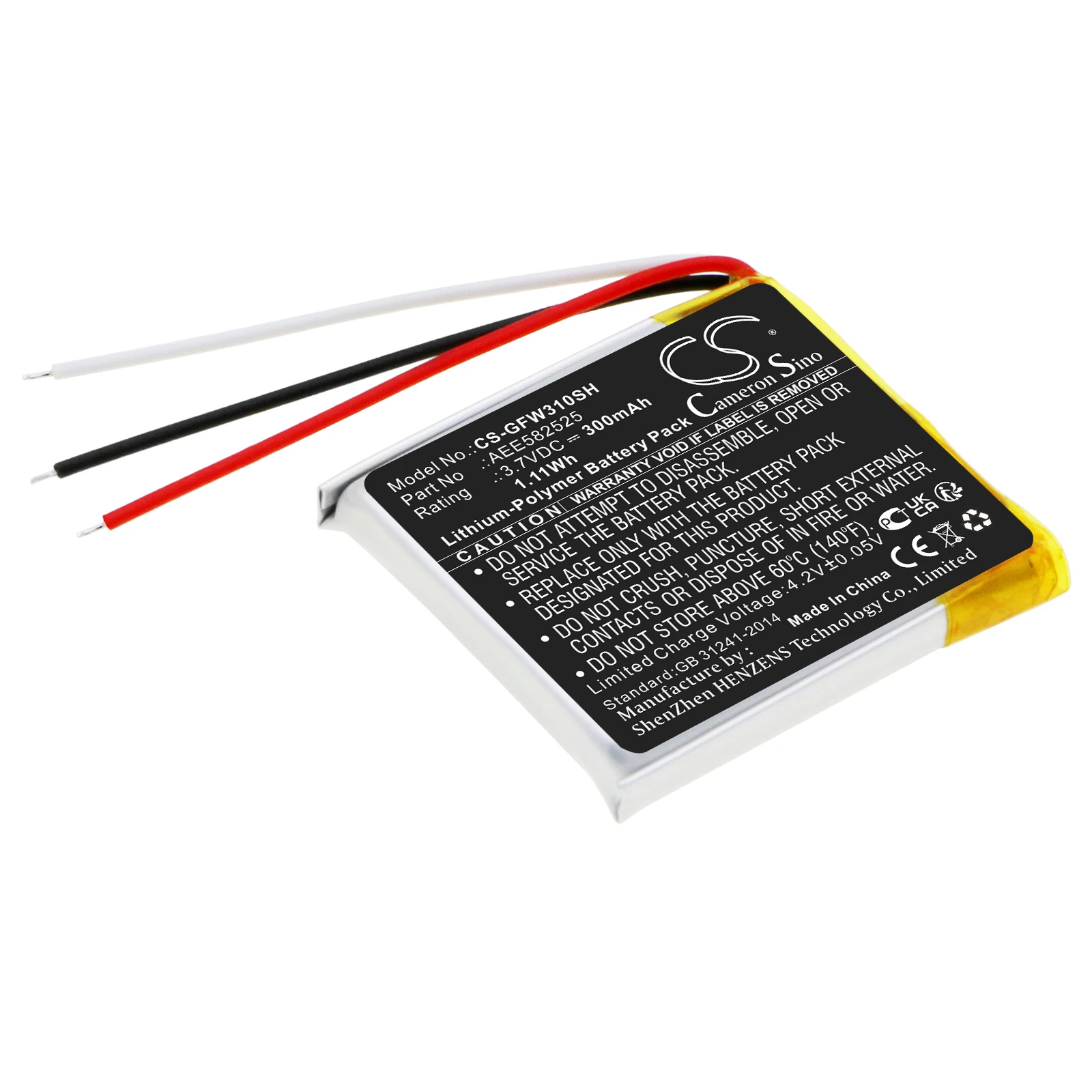 

CS Replacement Battery For Golf Buddy WTX, WTX+ AEE582525 300mAh / 1.11Wh Vacuum