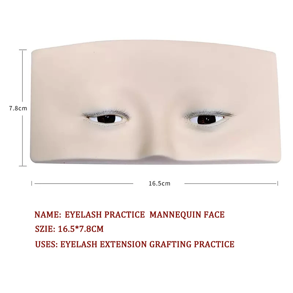 Strumento di pratica per testa di bambola piatta per occhi di manichino per ciglia finte in stile coreano per principianti di trucco Accessorio per la cura della bellezza delle donne