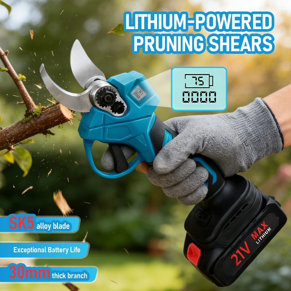 

Аккумуляторные электрические секаторы 21В с литиевой батареей, бесщеточный триммер для обрезки веток в саду, на плантациях и для фруктовых деревьев