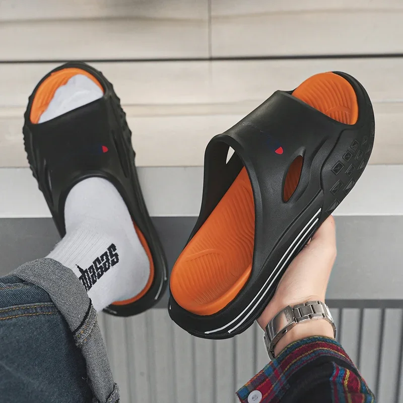 

Men Women Flip Flops Flat Shoes Soft Home Slippers Couple Summer Indoor Skid Proof Bathroom Slippers Sandals Hotel Solid Color