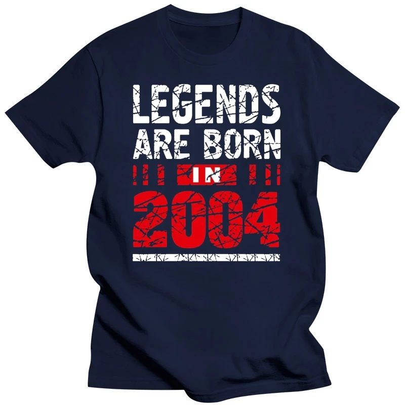 Custom Tshirt Man Casual Legends Are Born In 2004 T-Shirt For Men Formal Cotton Tee Shirt Humour Summer Plus Size Top Quality