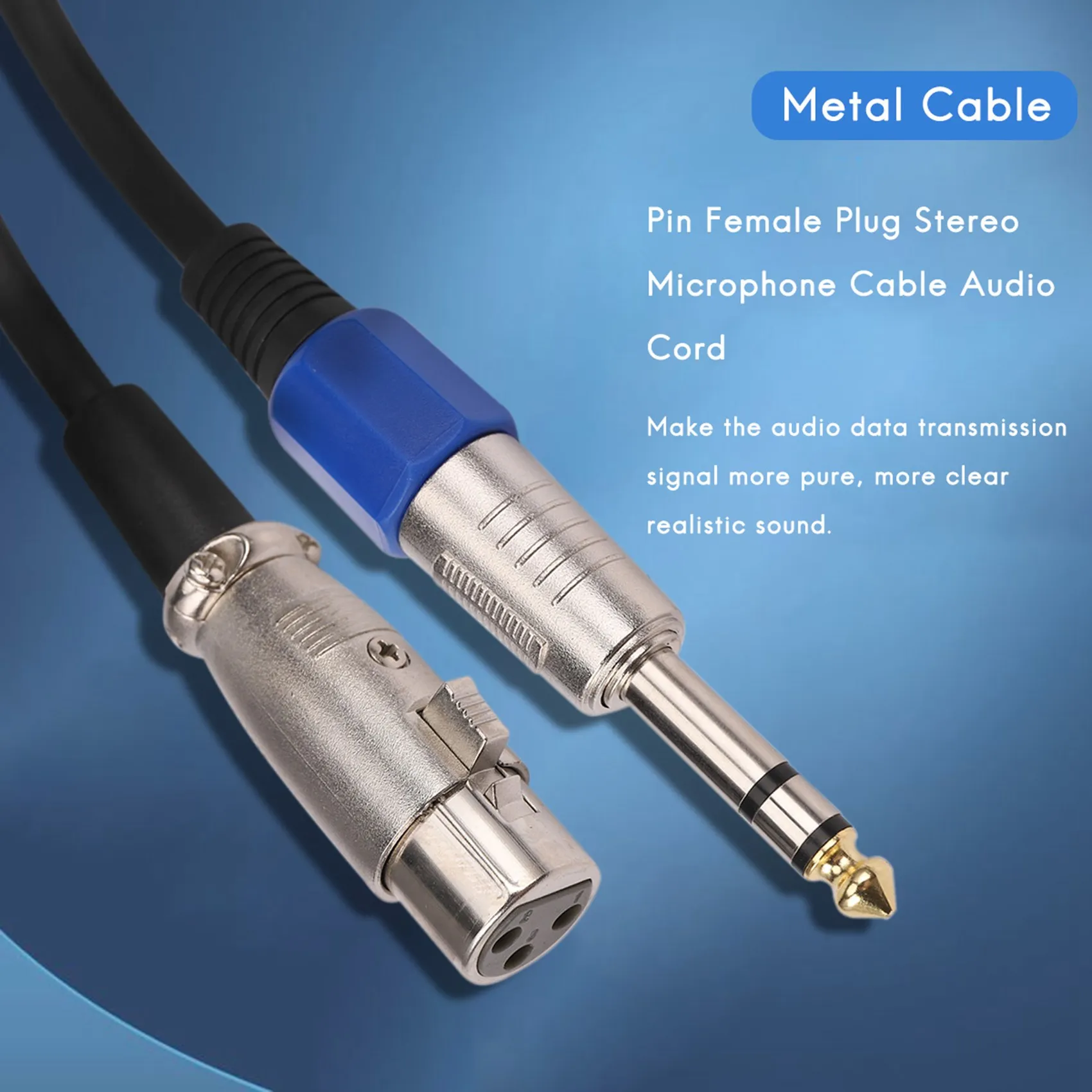 ABGI-6.35Mm 1/4 Zoll TRS zu XLR Stecker-Buchse-Kabel 3-Pin-Buchse Stereo-Mikrofonkabel Audiokabel – Detail 7