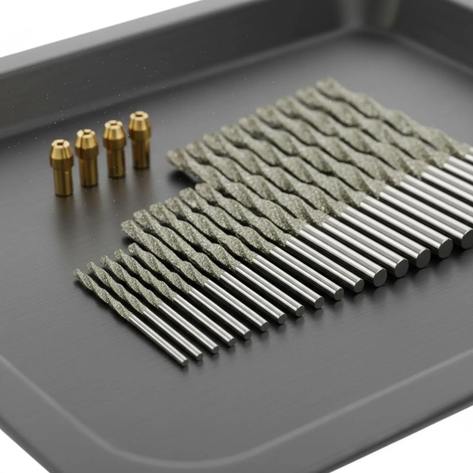 

24 Pieces Hard-Surface Drill Tip Set Includes 4 Brass Collets Hard-Surface Coated Jewelry Drilling Drilling Accessory Kit