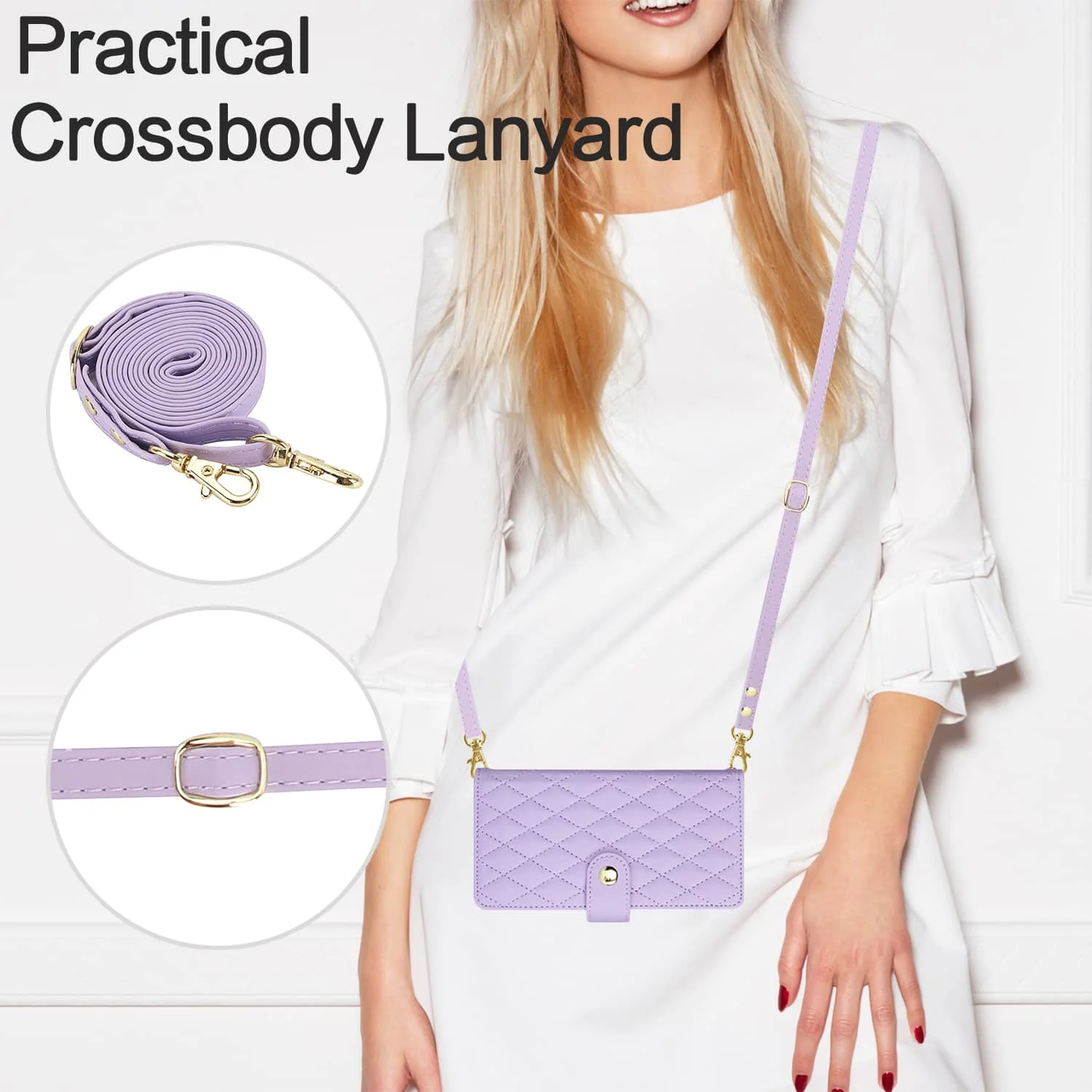 حافظة محفظة لهاتف آيفون 17 برو ماكس اير، حافظة محفظة بسحاب قابلة للتعديل مع مسند، حافظة فليب فوليو #5