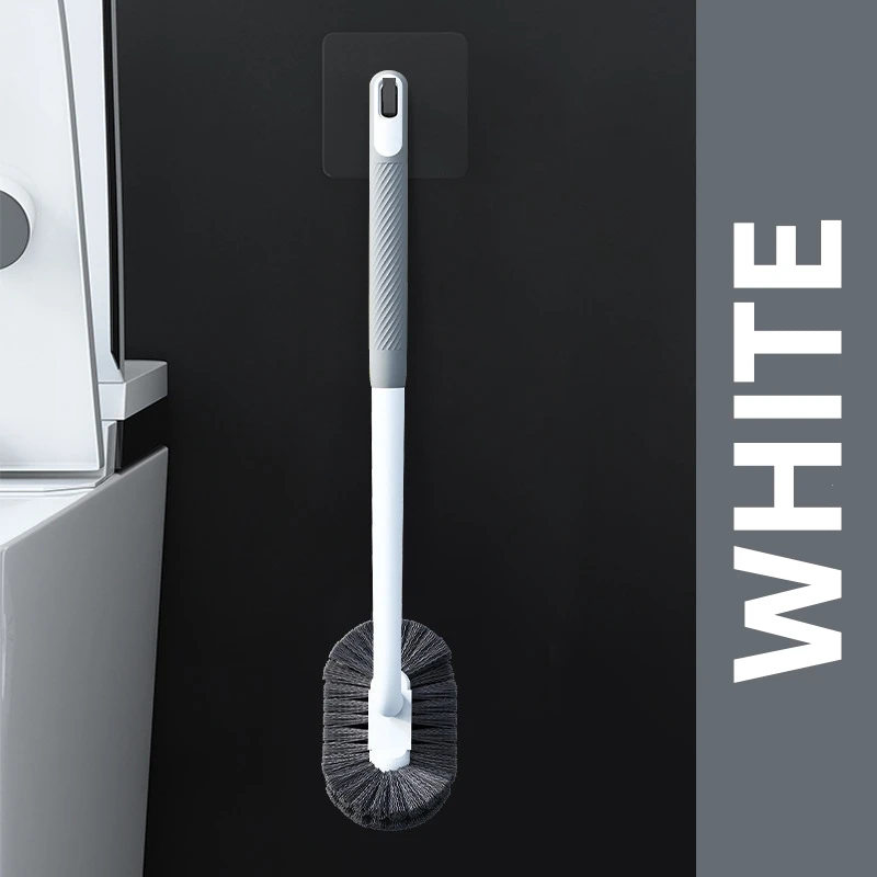 Long Handled Toilet Brush L-Shaped Elbow With No Dead Corners Toilet Bowl Cleaning Soft Bristled Wall Mounted