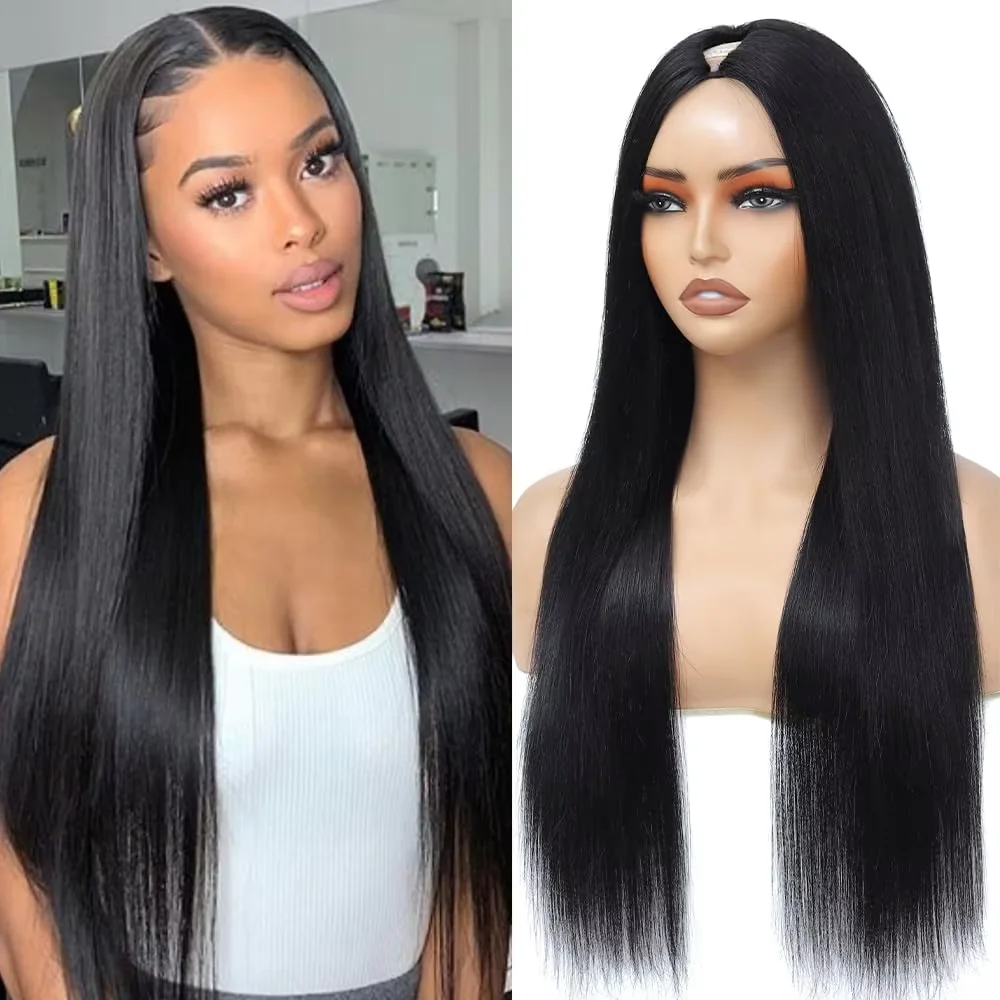 

Натуральный цвет, прямой U-образный парик из натуральных волос, полный машинный парик из натуральных волос, бразильские волосы Remy, без остатков, обновленный парик из человеческих волос, плотность 220%