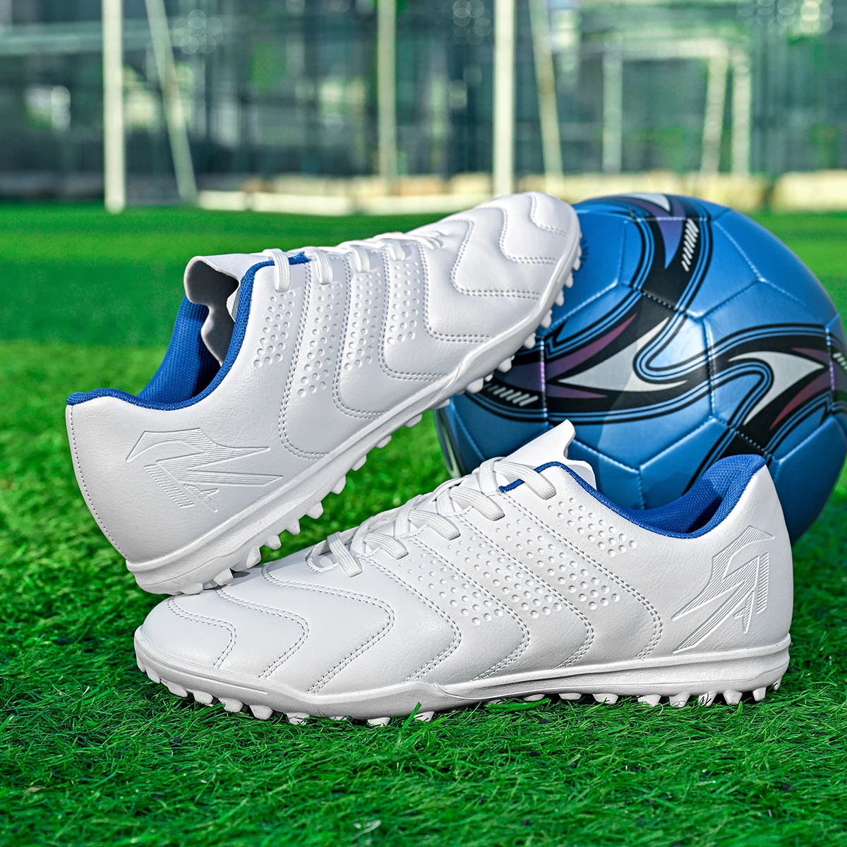 

TF Soccer Cleats Children Kids Boys Girls PU Fabric Upper Rubber Sole Non-slip Wear-resistant Training Shoes