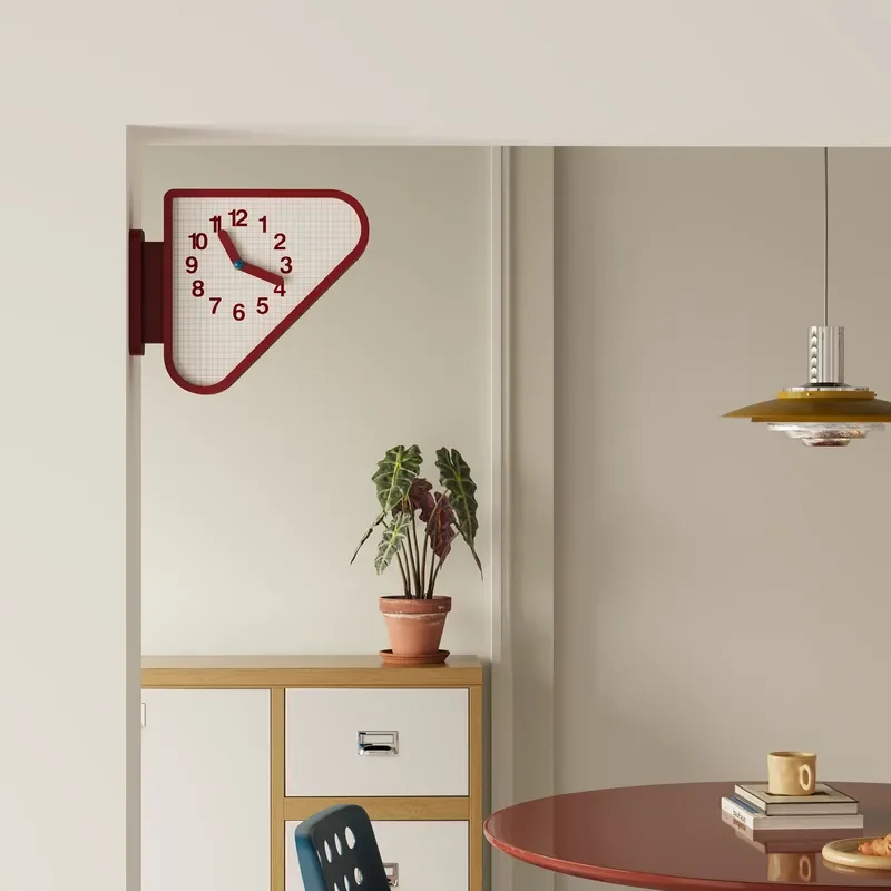 Japanese Style Triangular Wall Clock Double Sided Design Modern Living Room Decor Corner Hanging Timepiece Home Office