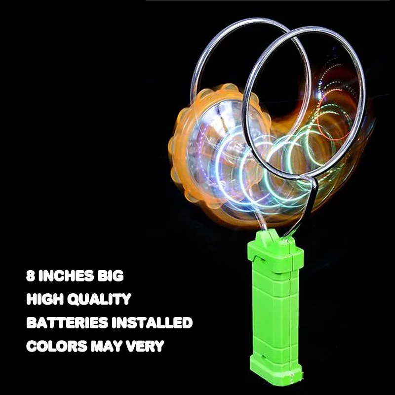 Creative Gyro Wheel Magic Luminous Magnetic Track Rotating Hand-cranked Color Luminous Rotating Toy Boys and Girls Fun Gift Toys