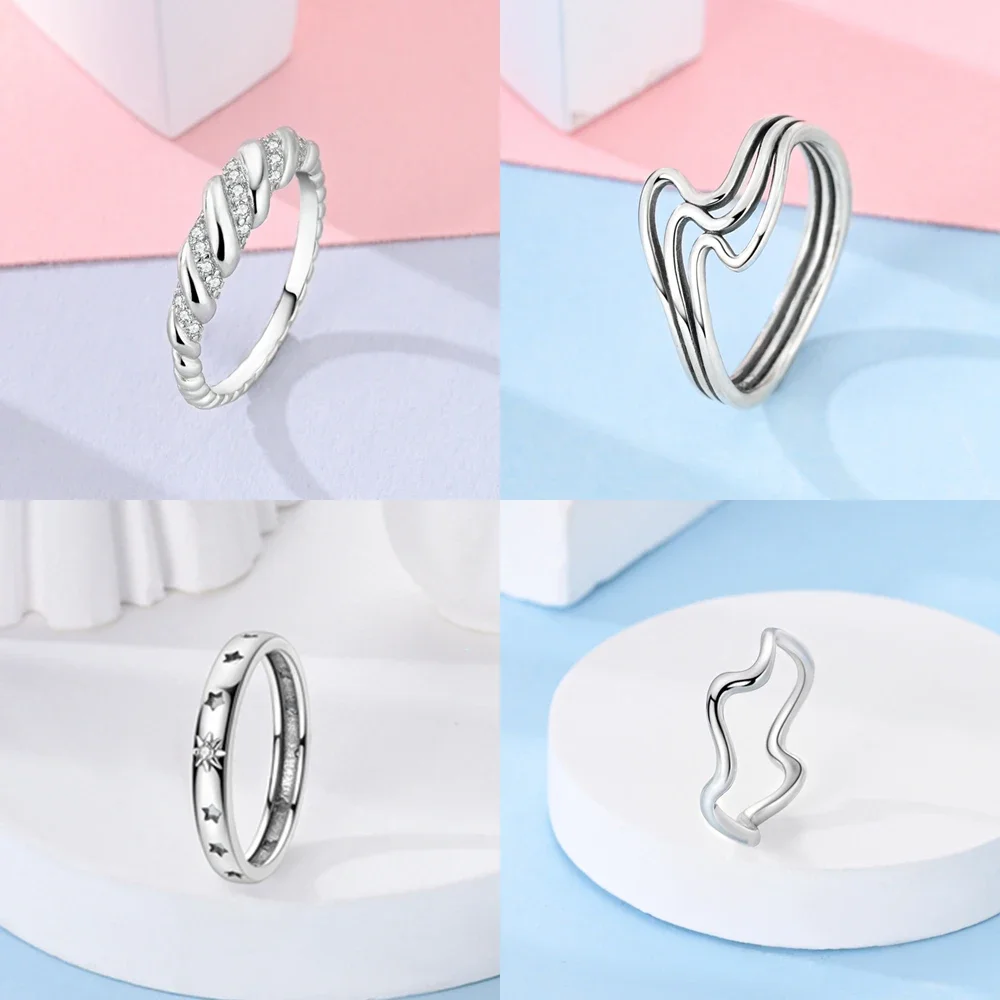 Anillo de Plata de Ley 925 para mujer, sortija lineal minimalista con circonita certificada Origin, joyería exquisita de aniversario, regalo de alta